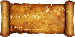 Halm Ádám névjegykártya